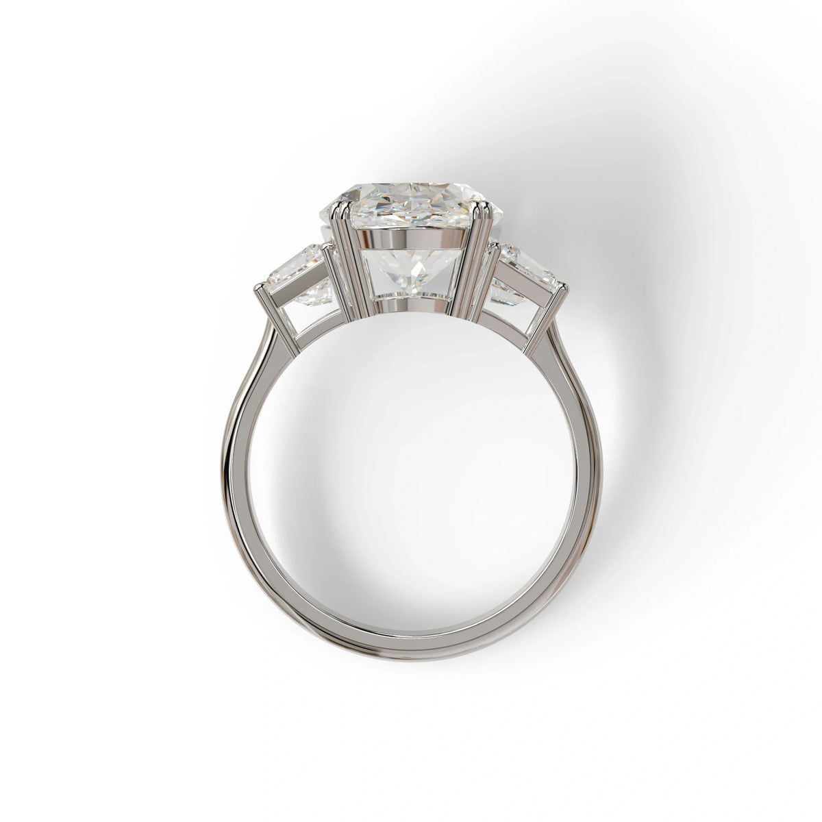 5 Carat Lab Grown Diamond Engagement Ring · Oval Cut Three Stone | Solstice - view 9