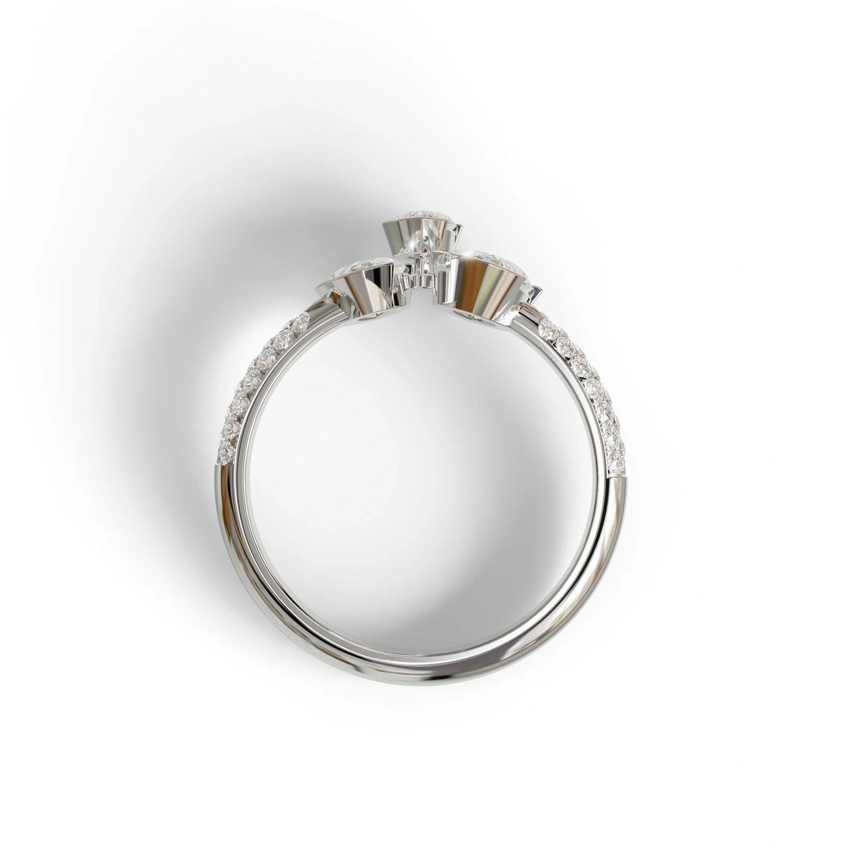 3 Stone 5 Carat E-VVS Marquise Cut Lab Diamond Ring - Dutch