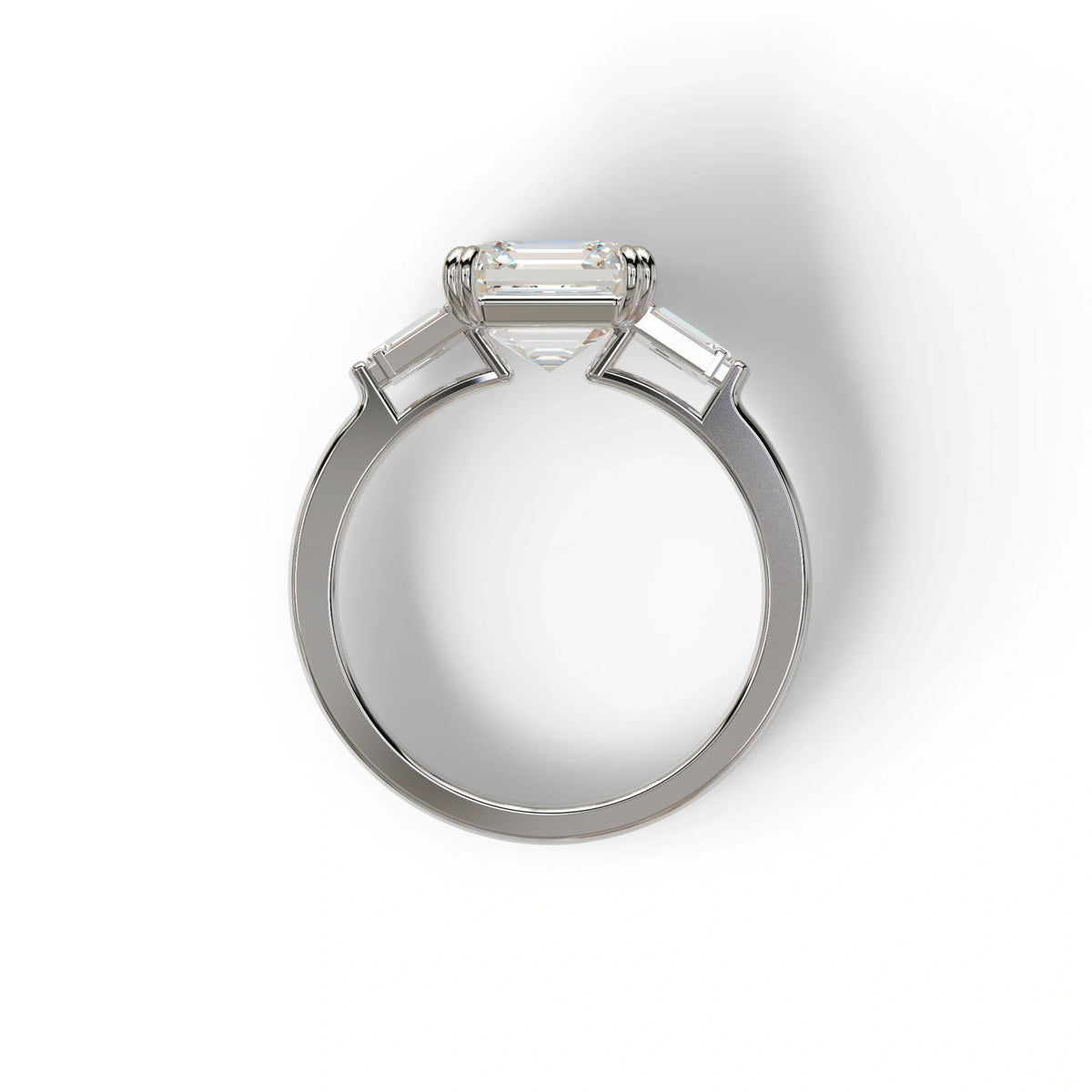 3 Ct E/VVS Colorless Asscher Cut Lab Diamond Double Claw Prong Setting - Celestial