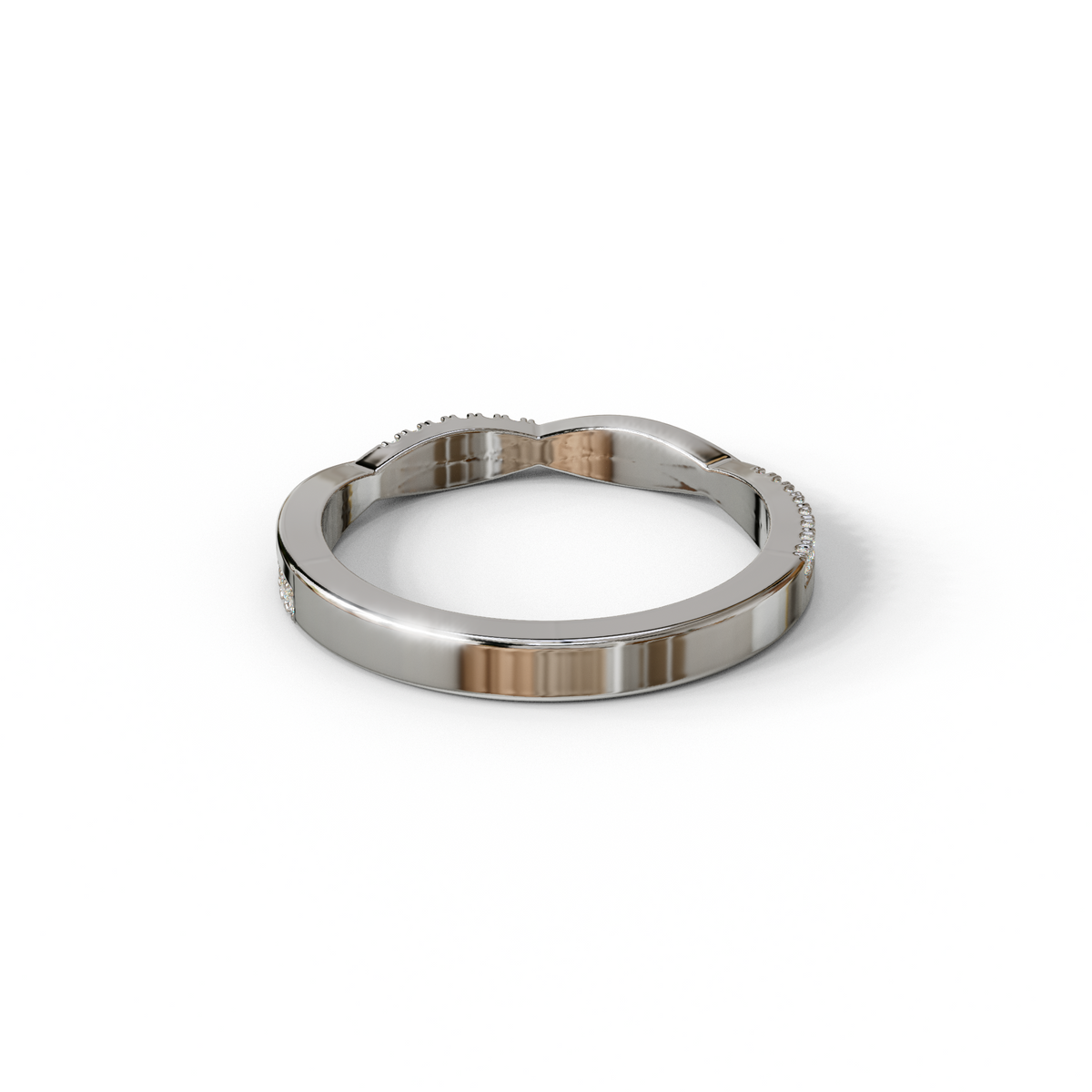 Elegant Twisted Band with Lab‑Grown Diamonds – Women’s Wedding Ring