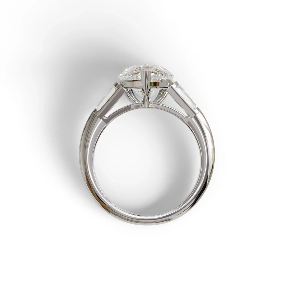 4 Carat Pear Cut Lab Grown Diamond Engagement Ring-Claire