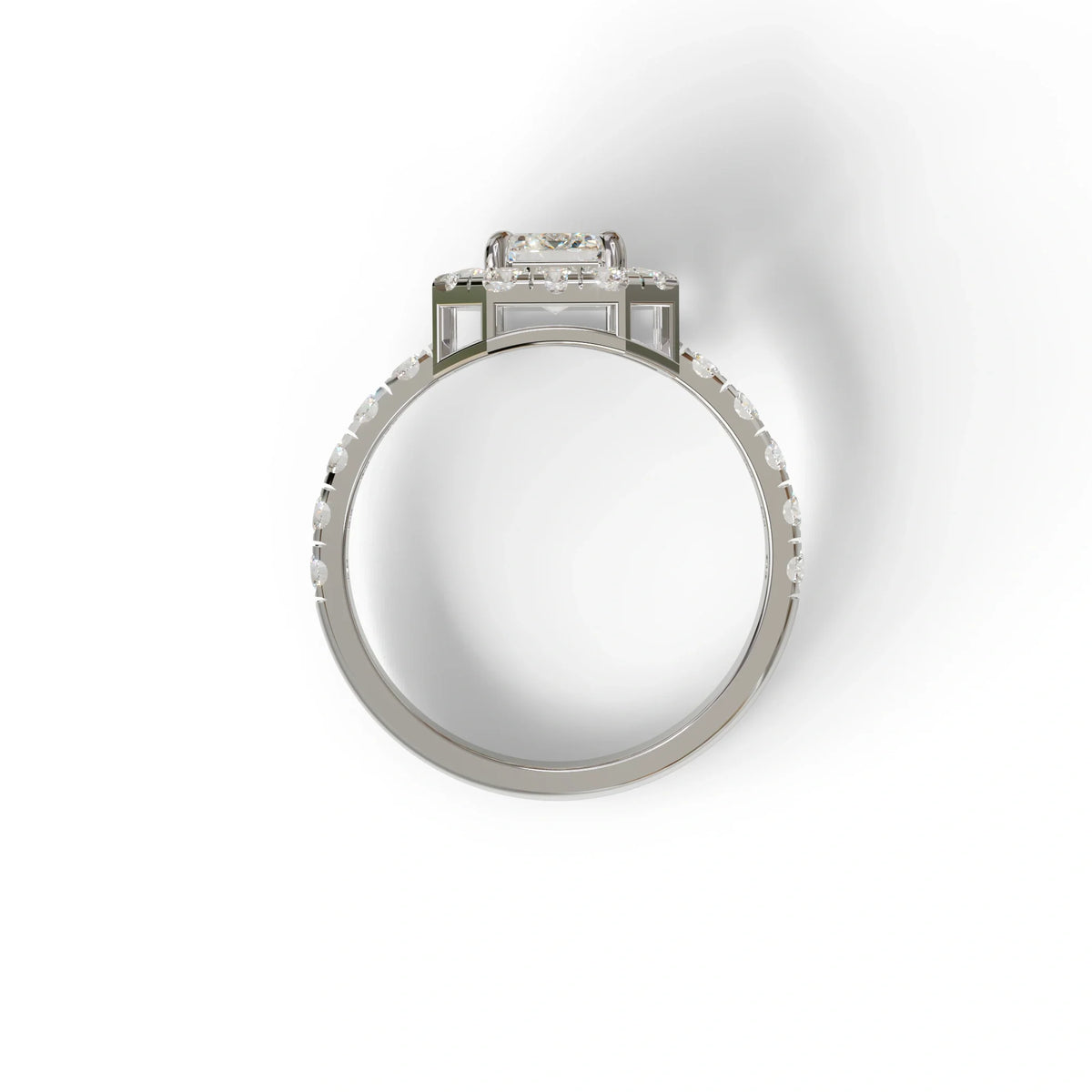 1 Carat Emerald cut lab Diamond Engagement Ring - Freesia
