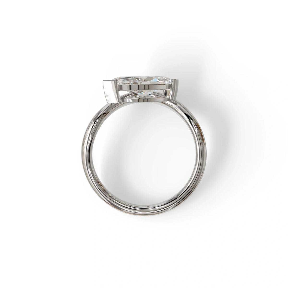 2 Ct Marquise Cut Lab Diamond In Solitaire Setting Ring - Jiani