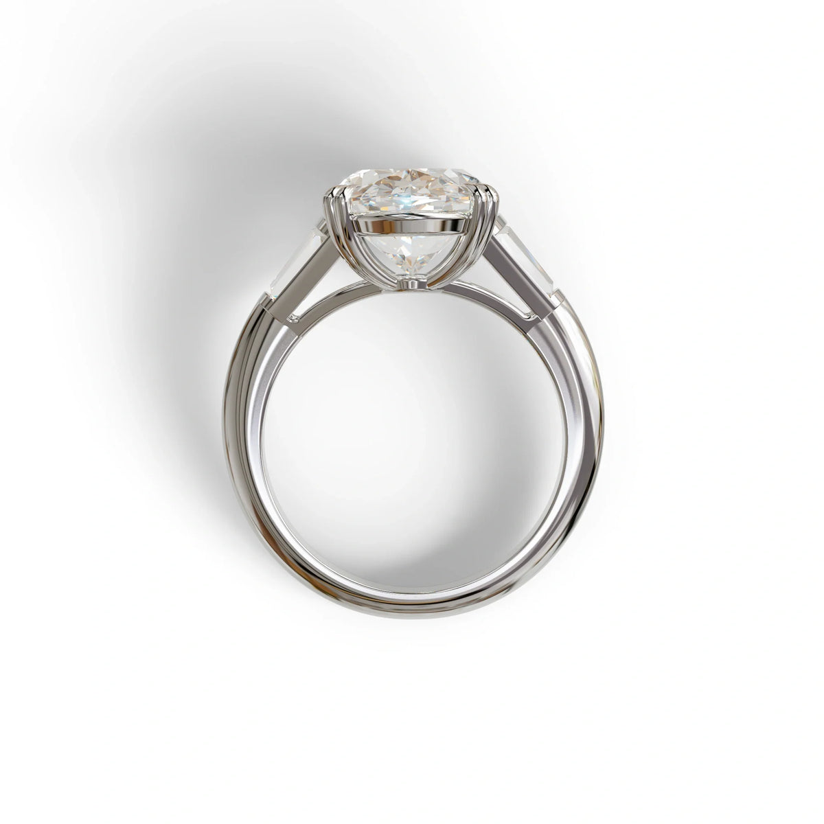 3 Carat E VVS Oval & Baguette Lab Diamond Ring - Persi