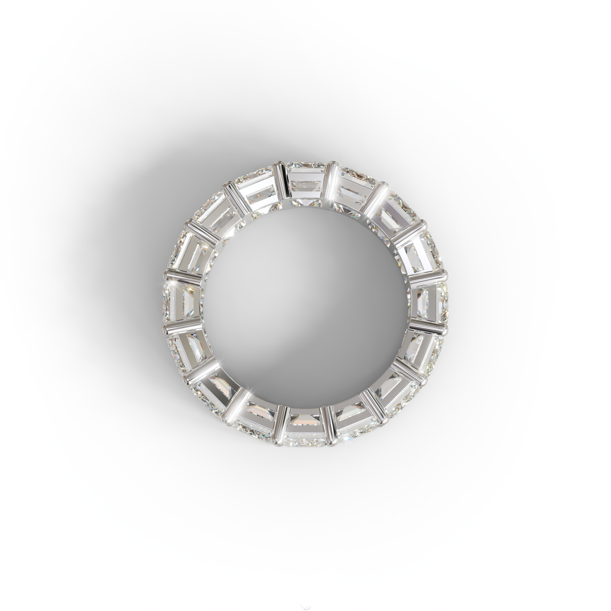 Lab‑Grown Emerald‑Cut Diamond Band – Classic Full‑Eternity Style - E-VVS