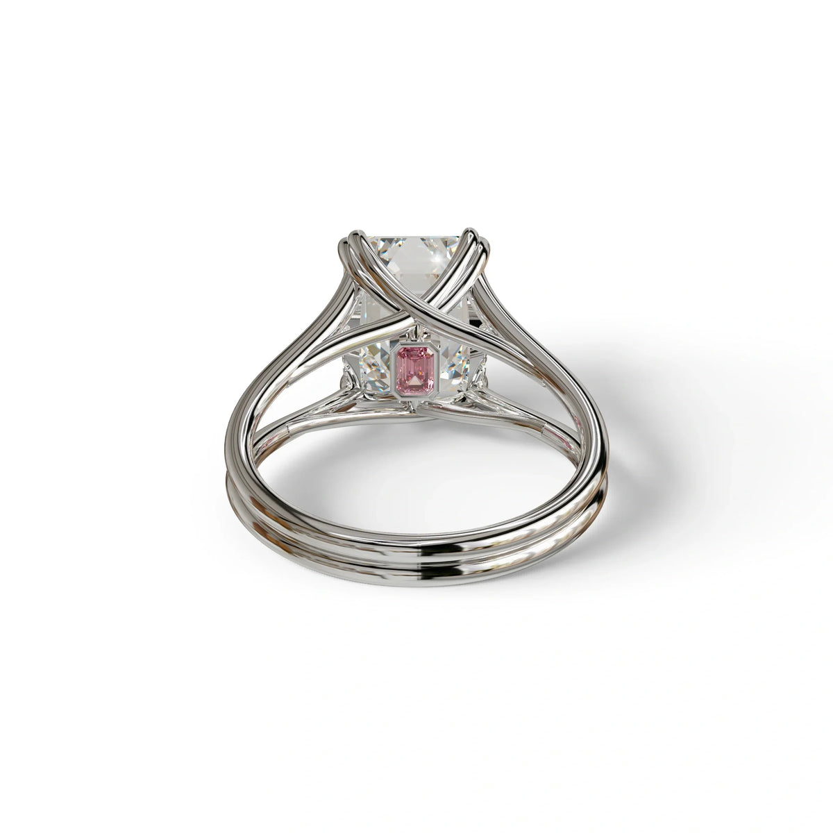4 Carat E VVS Emerald Cut Lab Grown Diamond Engagement Ring - Tesira