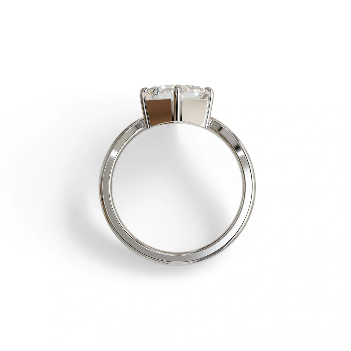 2 Ct Asscher Cut Lab Grown Diamond In Solitaire Engagement Ring - Louily
