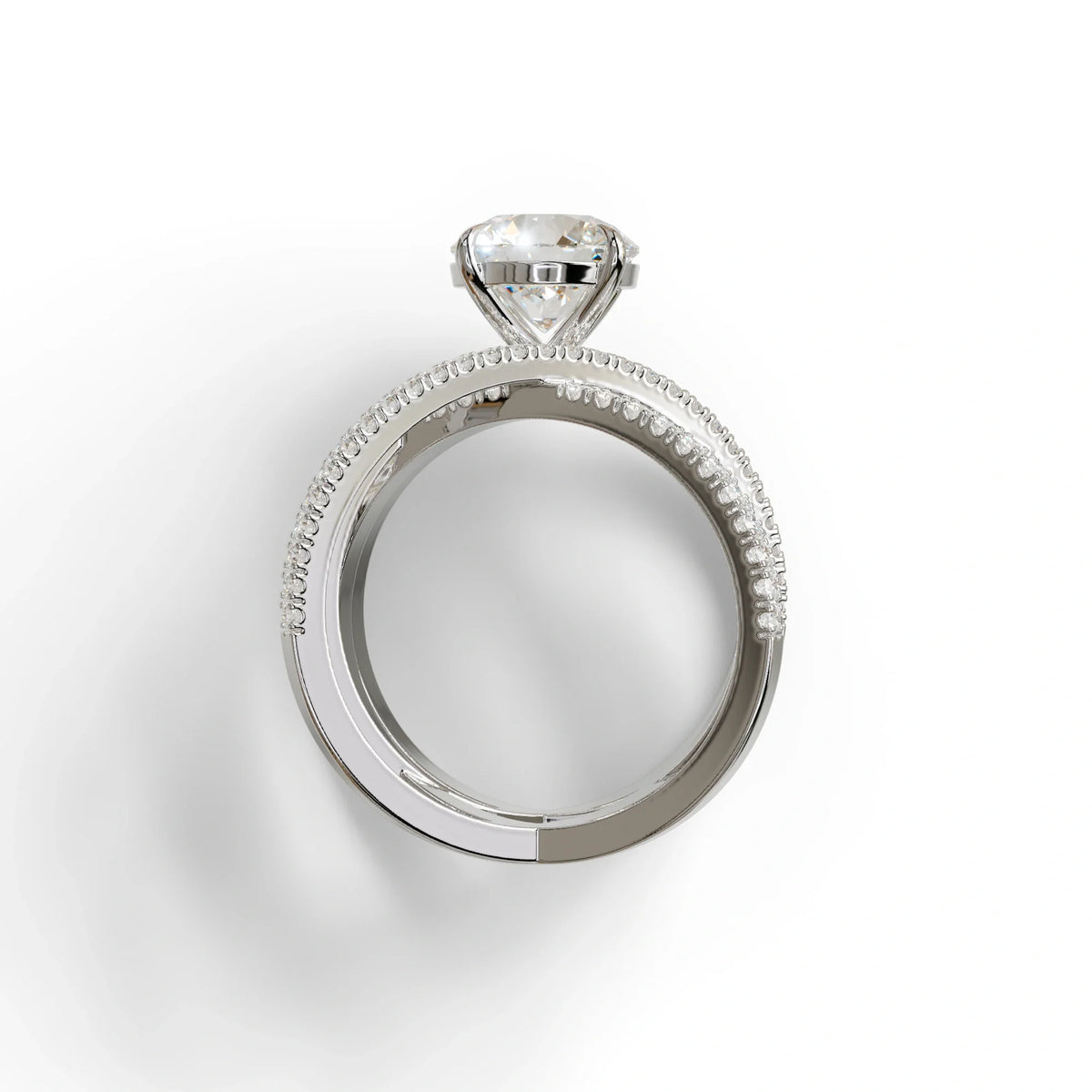 1.5 Carat Round Cut Criss Cross Lab Diamond Ring - Elegant