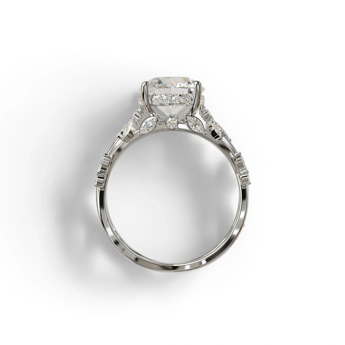 Natural Inspired 3 Carat Round Cut Lab Diamond Engagement Ring - Catalina
