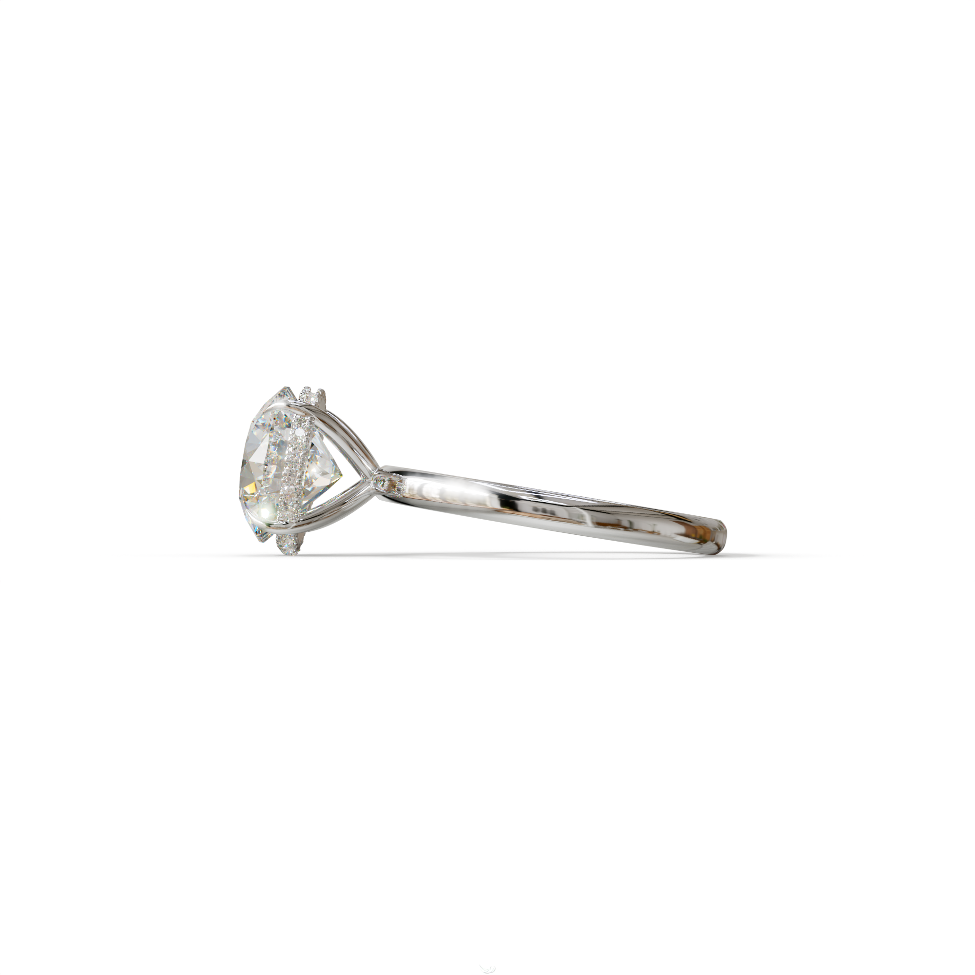 3 Carat E-VVS Round Hidden Halo Lab Diamond Ring