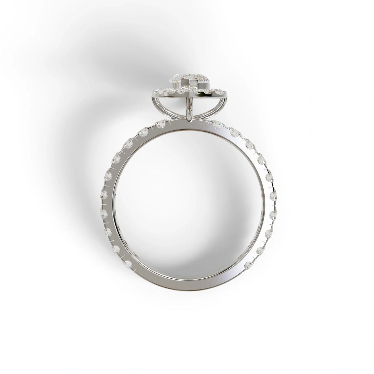 1 Carat E-VVS Marquise Halo Pave Lab Grown Diamond Ring - Luxe