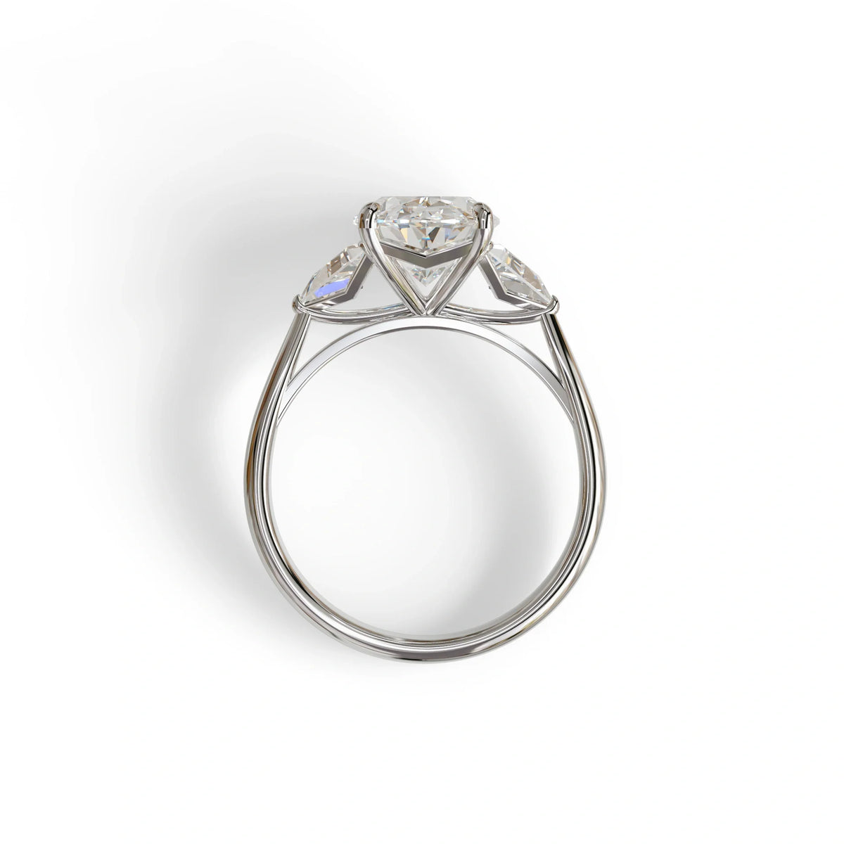 3Ct Oval Cut Lab Grown Diamond Three stone Engagement Ring - Myza