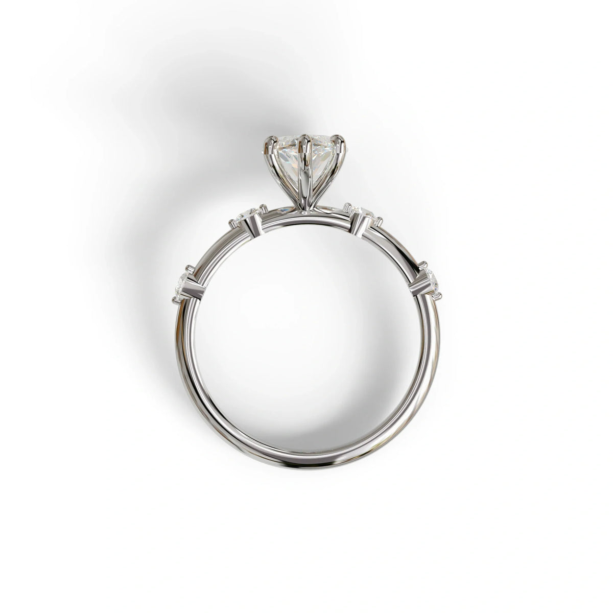2.5 Ct Marquise Cut Lab Diamond In Space-Chanel Setting Ring - Nimi