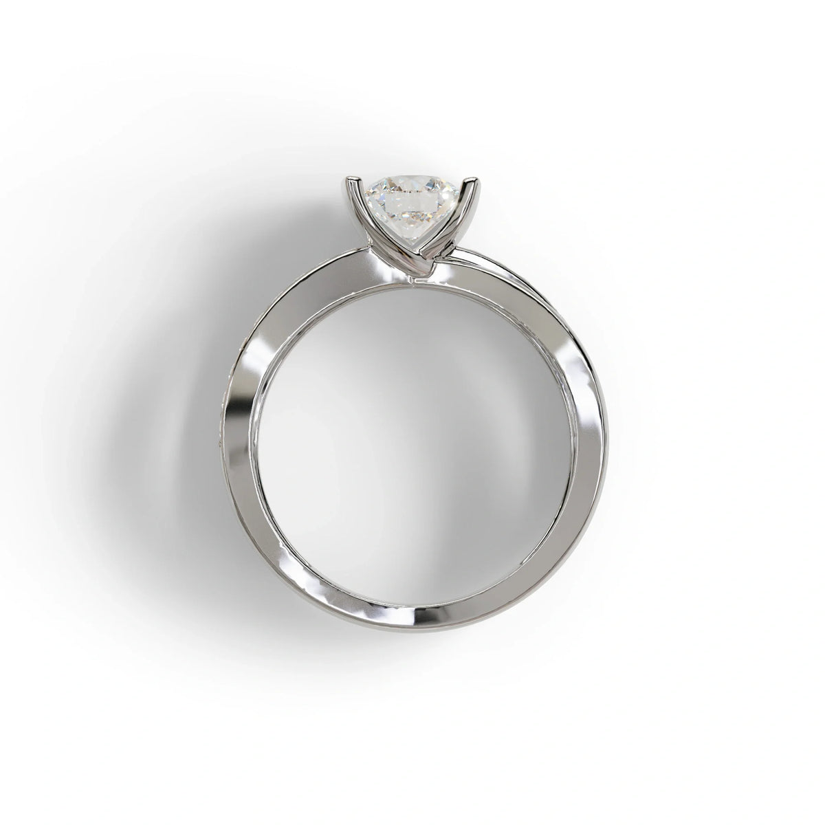 1 Carat E VVS Round Cut Lab Diamond Crossover Ring Pave Setting - Lisa