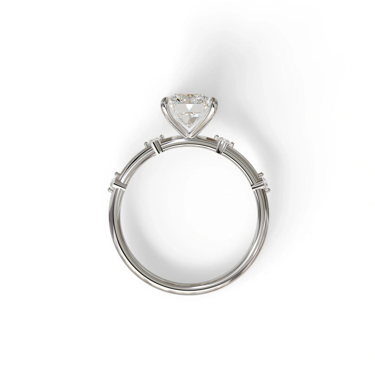 2 Ct Radiant Cut Lab Grown Diamond Engagement Ring | Space-Chanel Setting - Elaria