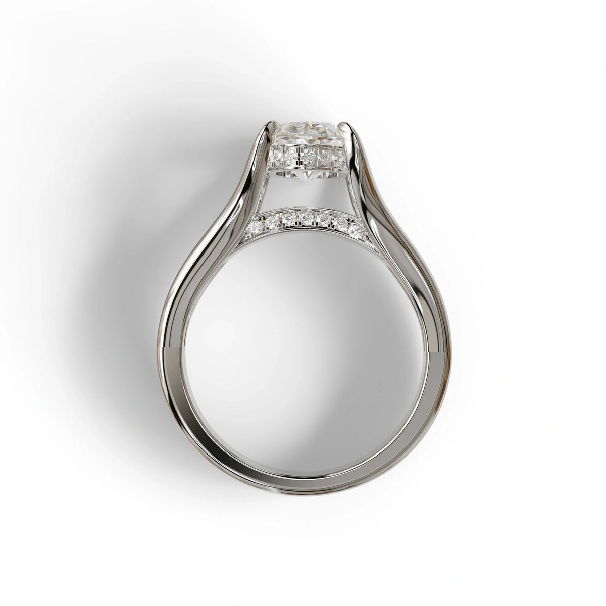 3 Carat E VVS Oval Cut Lab Diamond Engagement Ring - Beverly