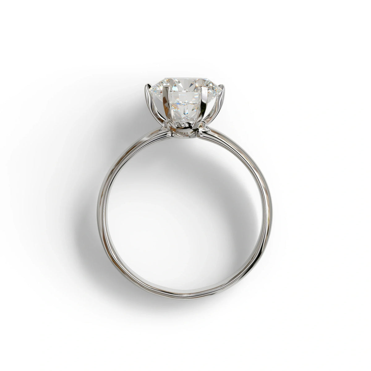 2 Carat E VVS Round Cut Solitaire Lab Diamond Ring - Fury
