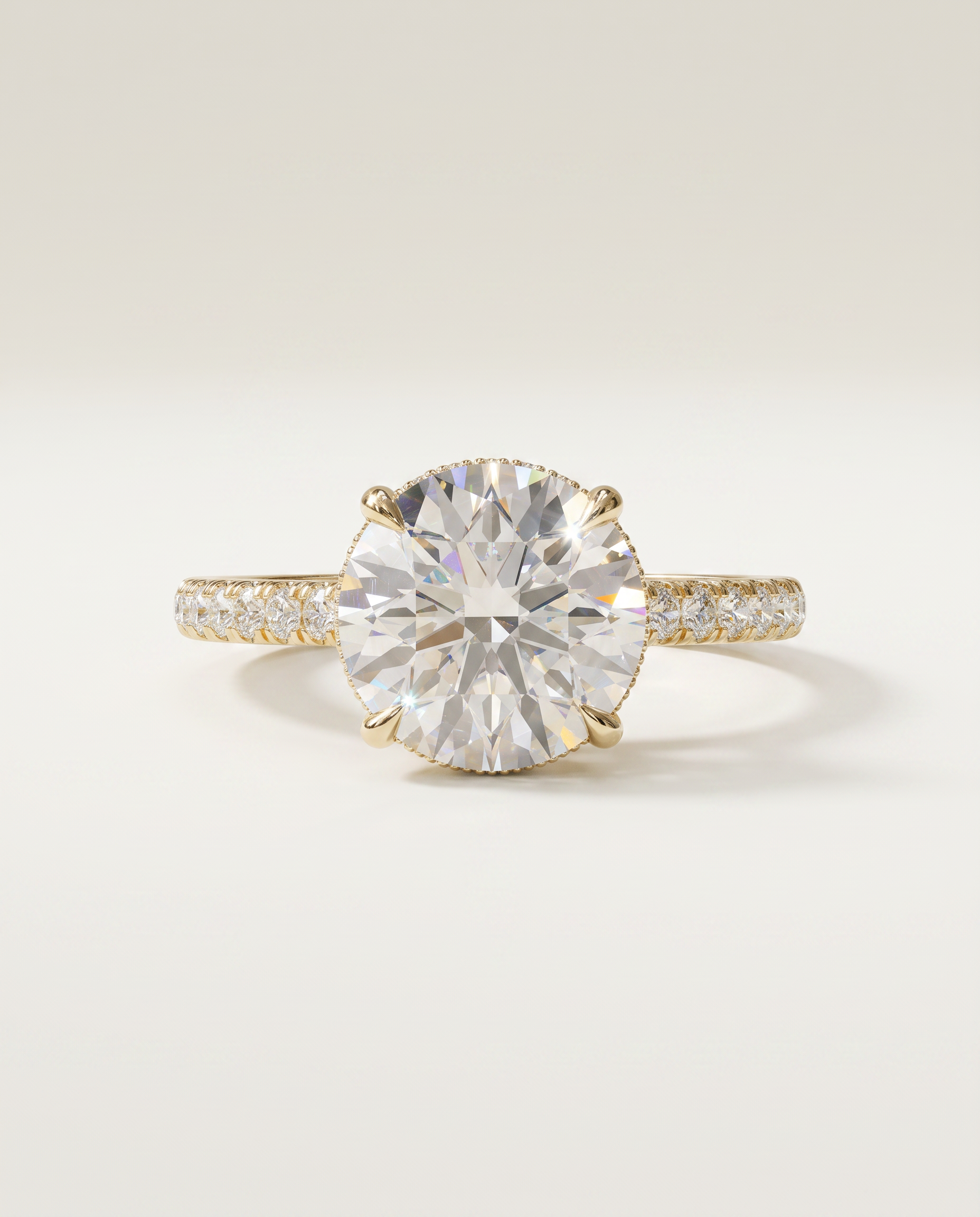 2 to 6 Carat Lab Grown Diamond Engagement Ring – Round Cut Hidden Halo | Liora