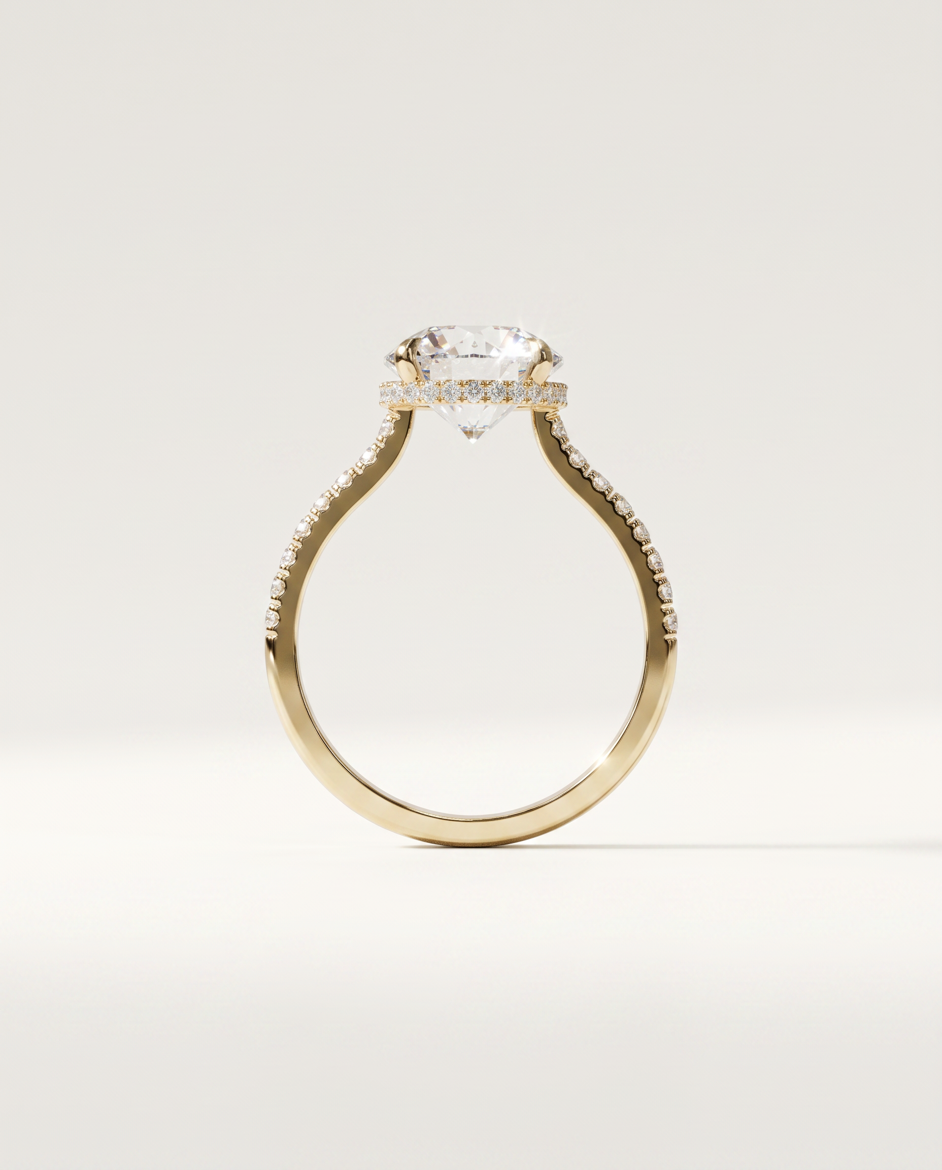 2 to 6 Carat Lab Grown Diamond Engagement Ring – Round Cut Hidden Halo | Liora