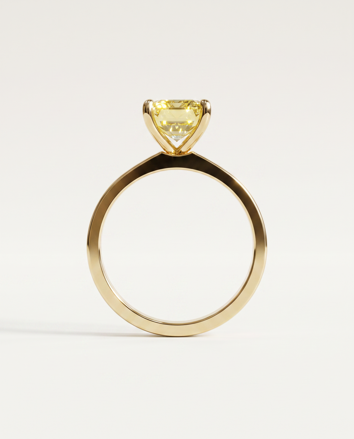 2 to 6 Carat Yellow Lab Grown Diamond Engagement Ring – Emerald Cut Solitaire | Lami