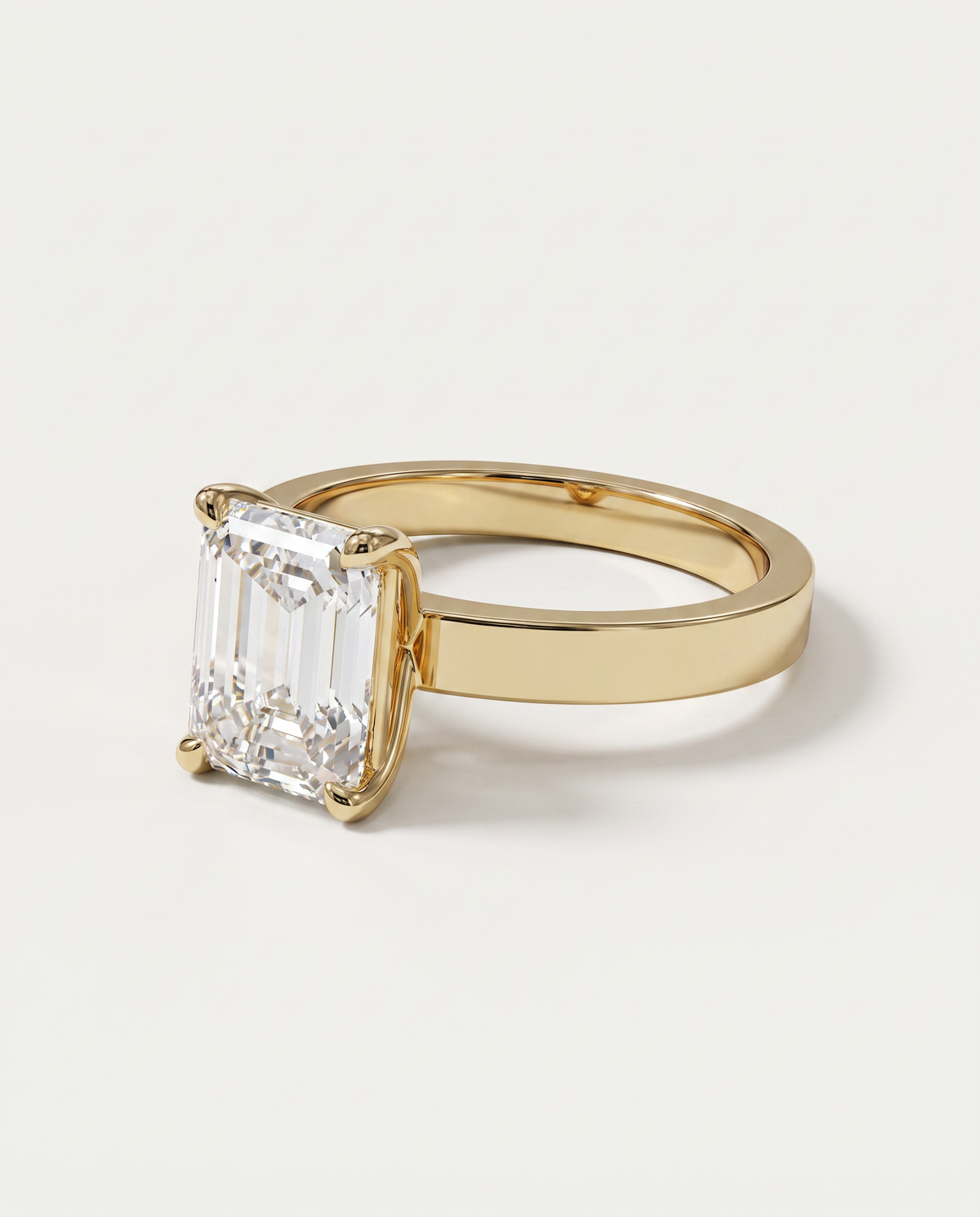 2 to 6 Carat Lab Grown Diamond Engagement Ring – Emerald Cut Solitaire | Lami