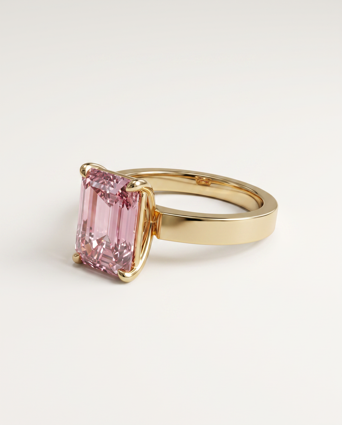 2 to 6 Carat Pink Lab Grown Diamond Engagement Ring – Emerald Cut Solitaire | Lami