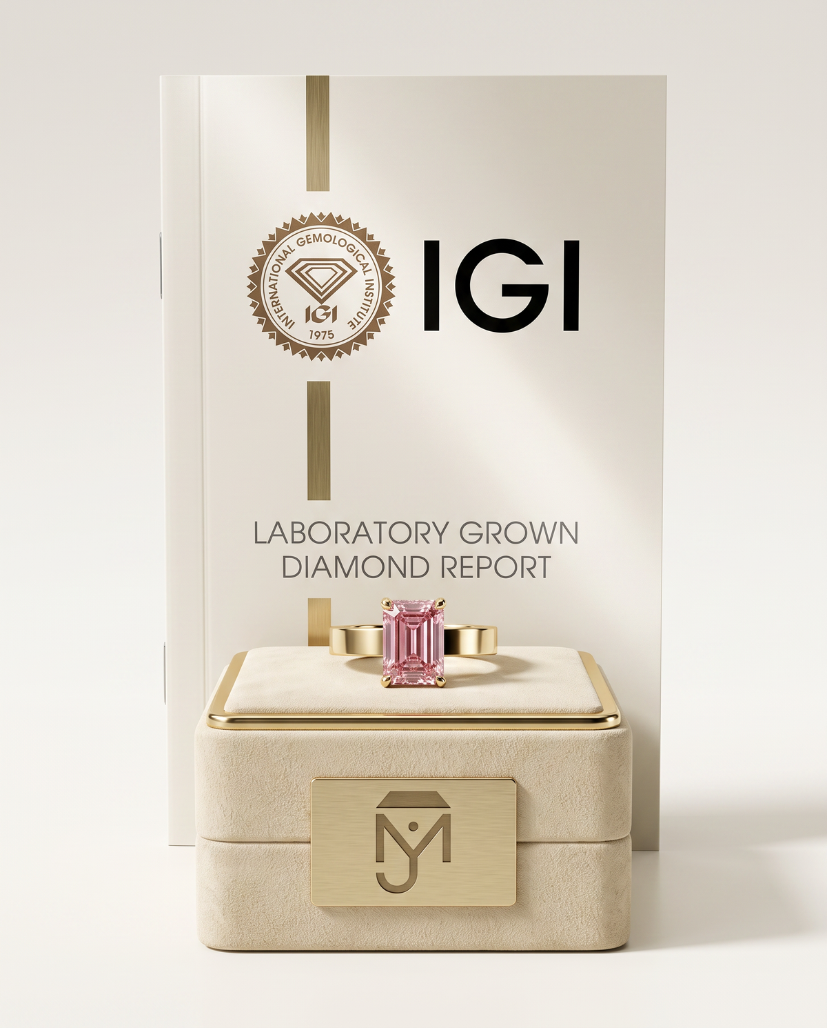 2 to 6 Carat Pink Lab Grown Diamond Engagement Ring – Emerald Cut Solitaire | Lami