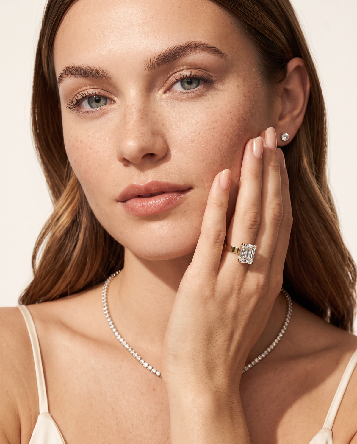 2 to 6 Carat Lab Grown Diamond Engagement Ring – Emerald Cut Solitaire | Lami
