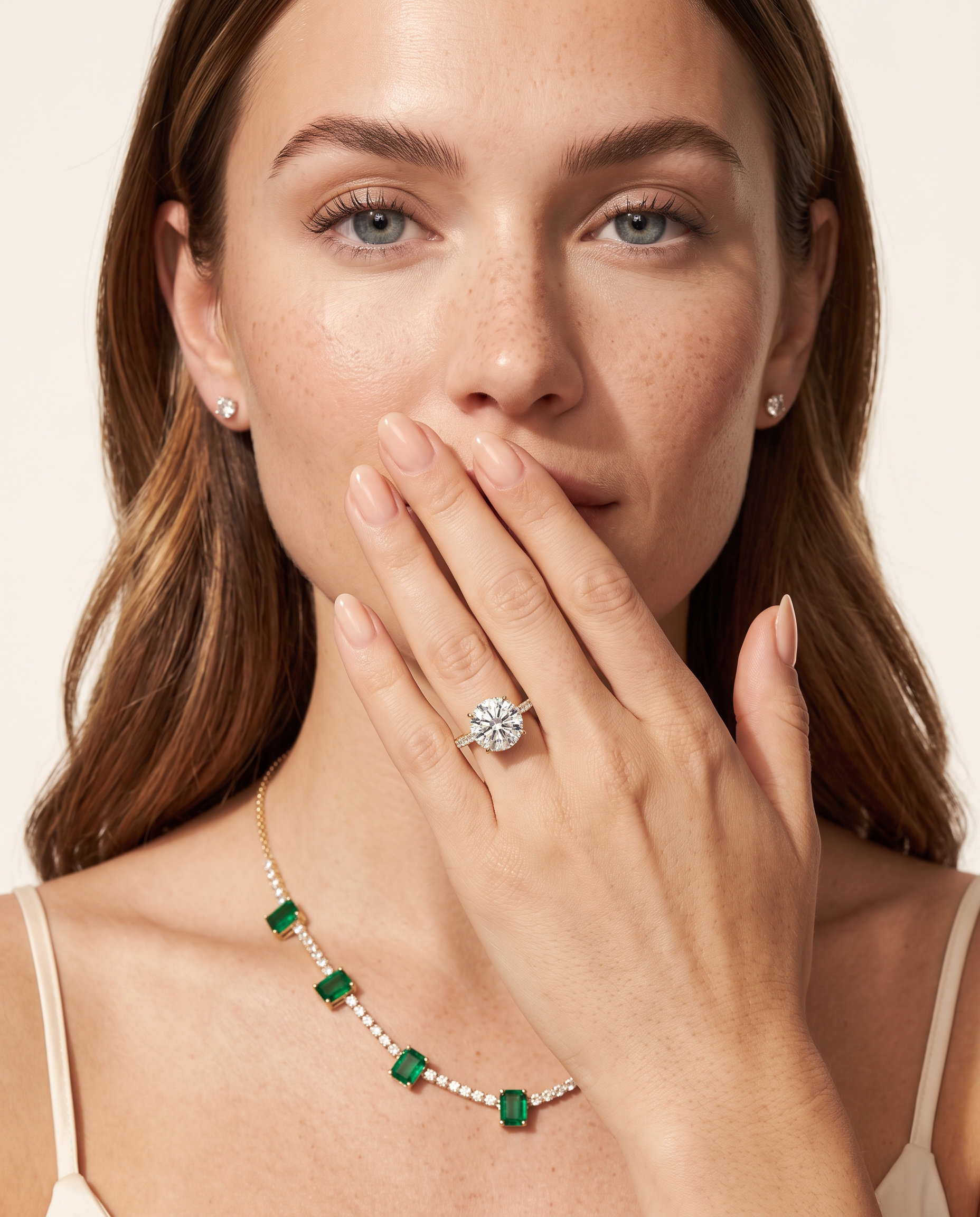 2 to 6 Carat Lab Grown Diamond Engagement Ring – Round Cut Hidden Halo | Liora