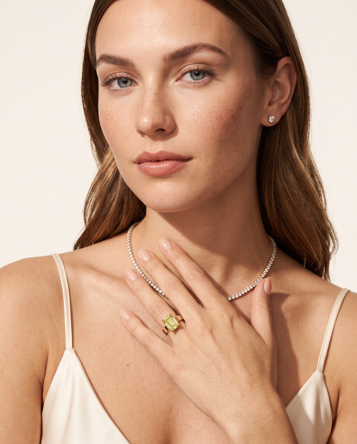 2 to 6 Carat Yellow Lab Grown Diamond Engagement Ring – Emerald Cut Solitaire | Lami