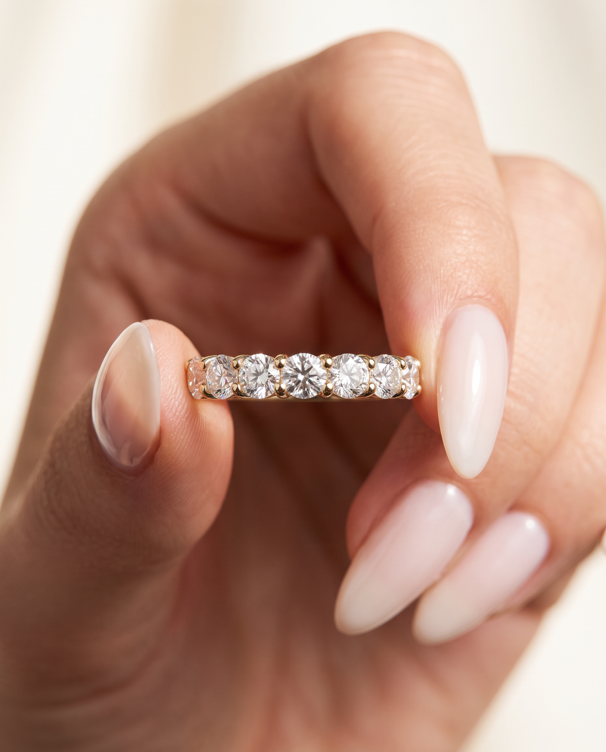 2 Carat Lab Grown Diamond Wedding Band – Round Cut Pavé