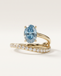 1 to 2 Carat Blue Lab Grown Diamond Engagement Ring – Oval Cut Pavé Bypass | Amara
