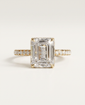 2.5 Carat Lab Grown Diamond Engagement Ring – Emerald Cut Hidden Halo | Siena - 10K Solid Gold / Yellow Gold