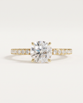 1 to 3.5 Carat Lab Grown Diamond Engagement Ring – Round Cut Pavé | Elise