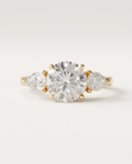 3 to 5 Carat Lab Grown Diamond Engagement Ring – Round Cut Three Stone | Cecelia