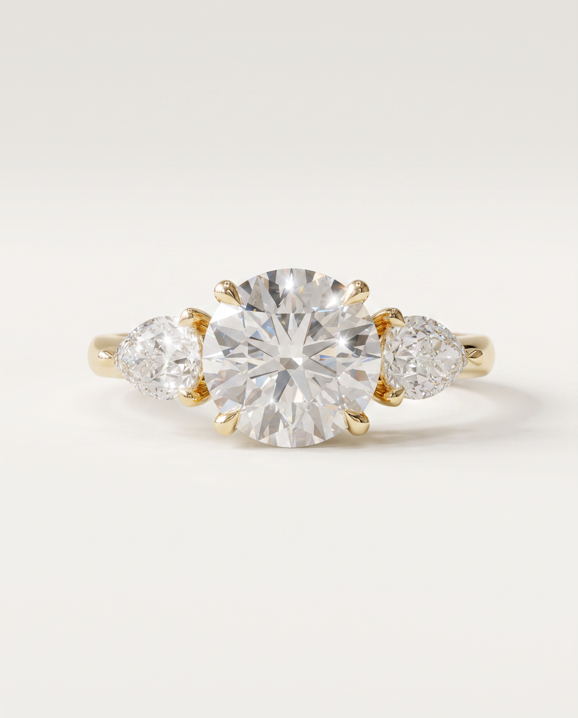 3 to 5 Carat Lab Grown Diamond Engagement Ring – Round Cut Three Stone | Cecelia