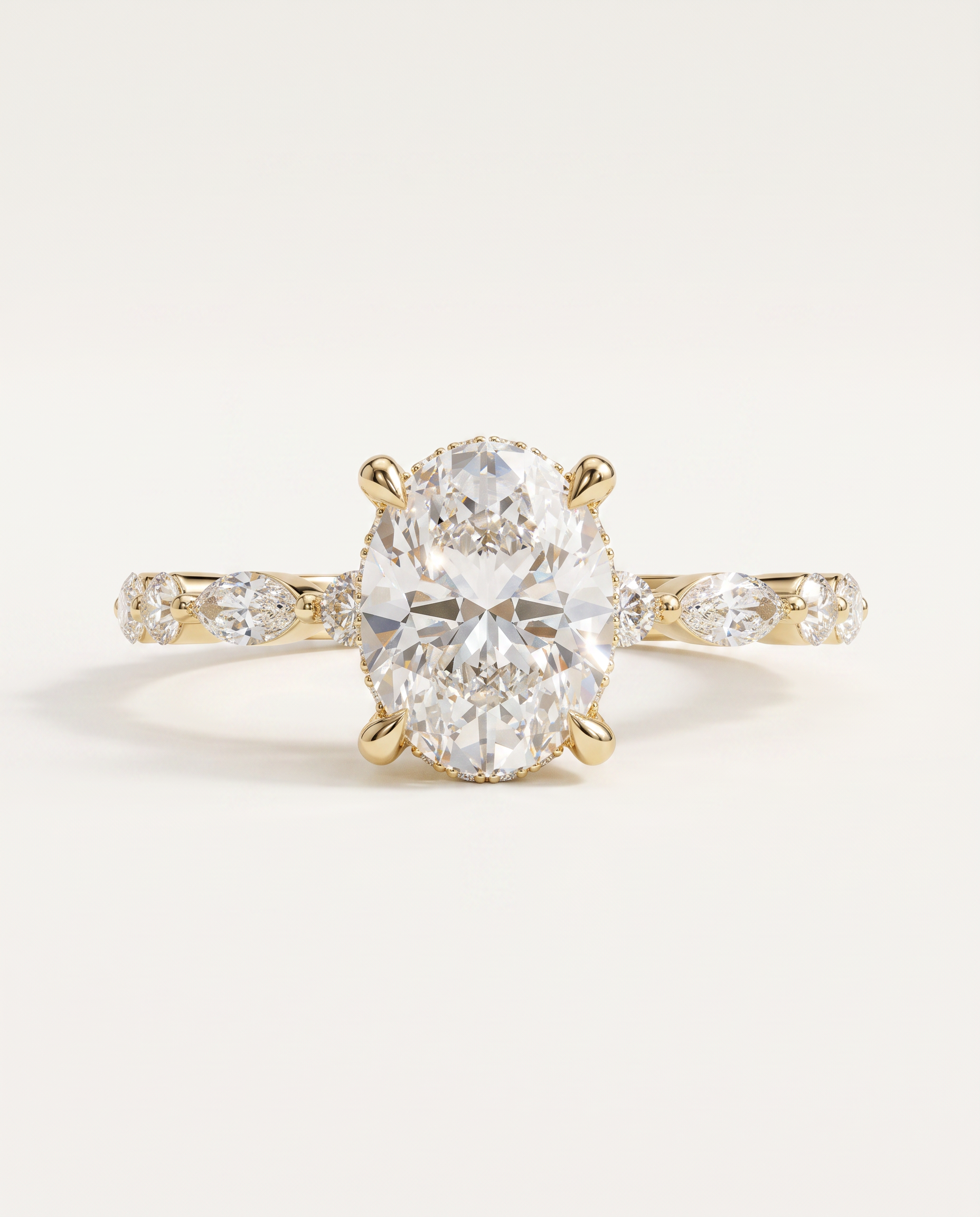 2 to 4 Carat Lab Grown Diamond Engagement Ring – Oval Cut Hidden Halo | Odette