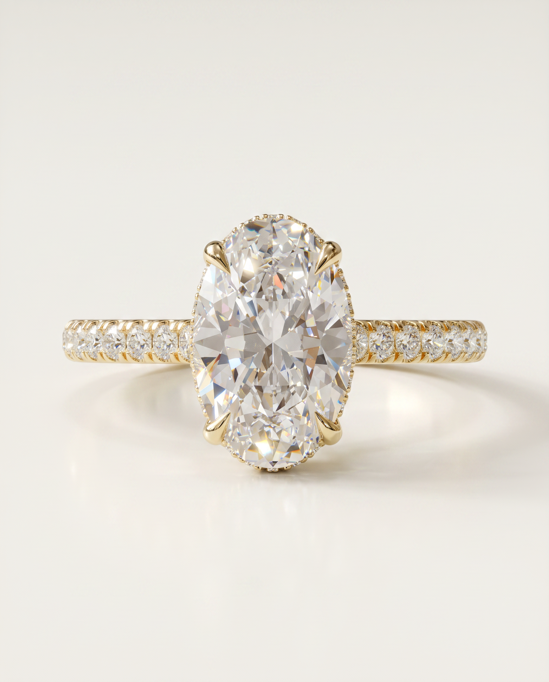 1 to 6 Carat Lab Grown Diamond Engagement Ring – Oval Cut Hidden Halo | Isla