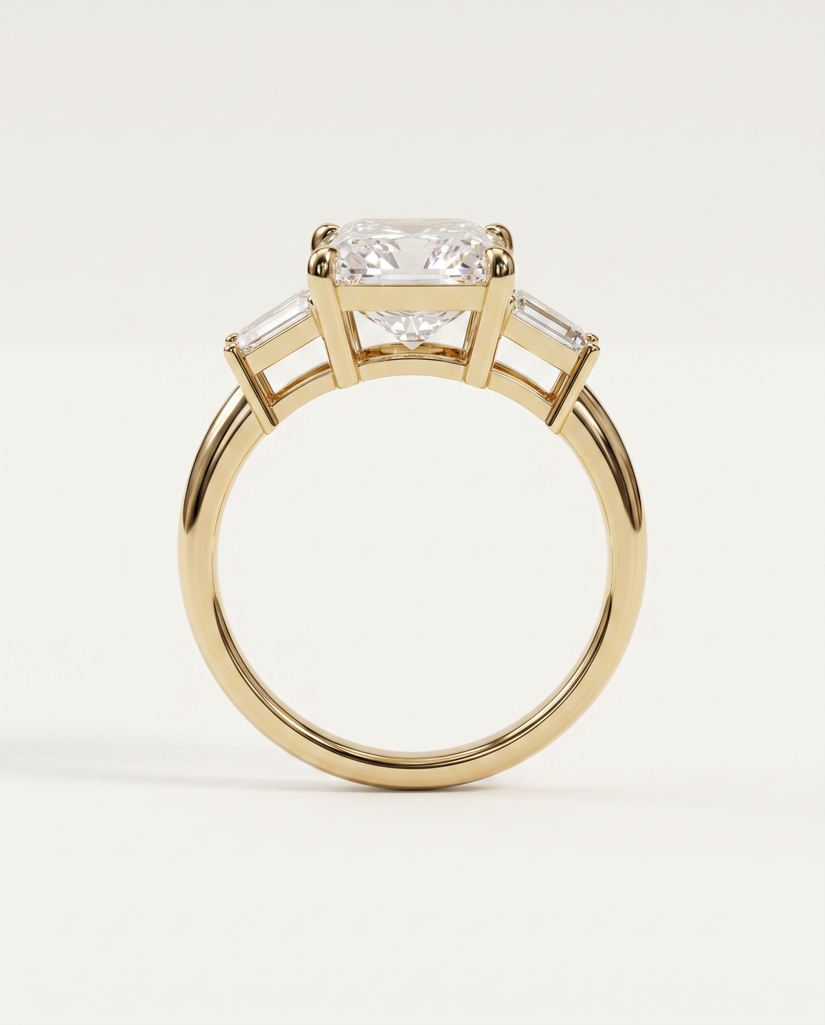 2 to 7 Carat Lab Grown Diamond Engagement Ring – Radiant Cut Three Stone | Aurelia