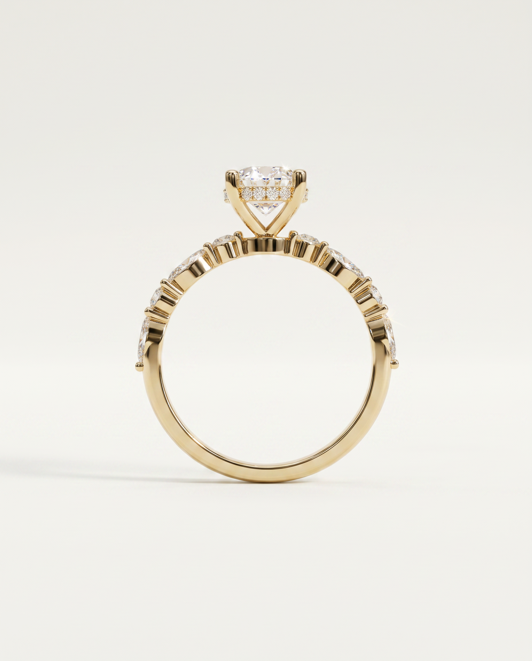 2 to 4 Carat Lab Grown Diamond Engagement Ring – Oval Cut Hidden Halo | Odette