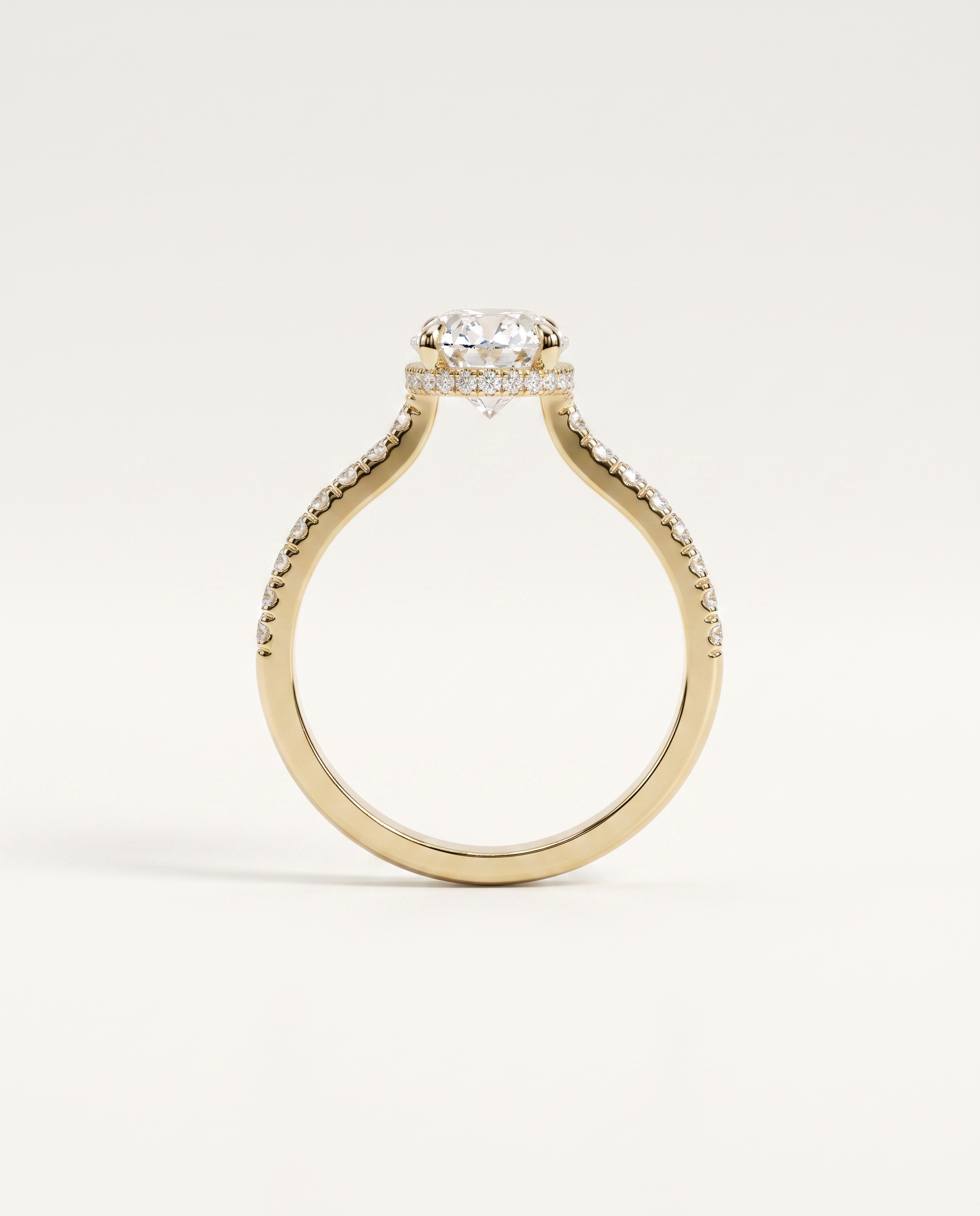 1 to 6 Carat Lab Grown Diamond Engagement Ring – Oval Cut Hidden Halo | Isla