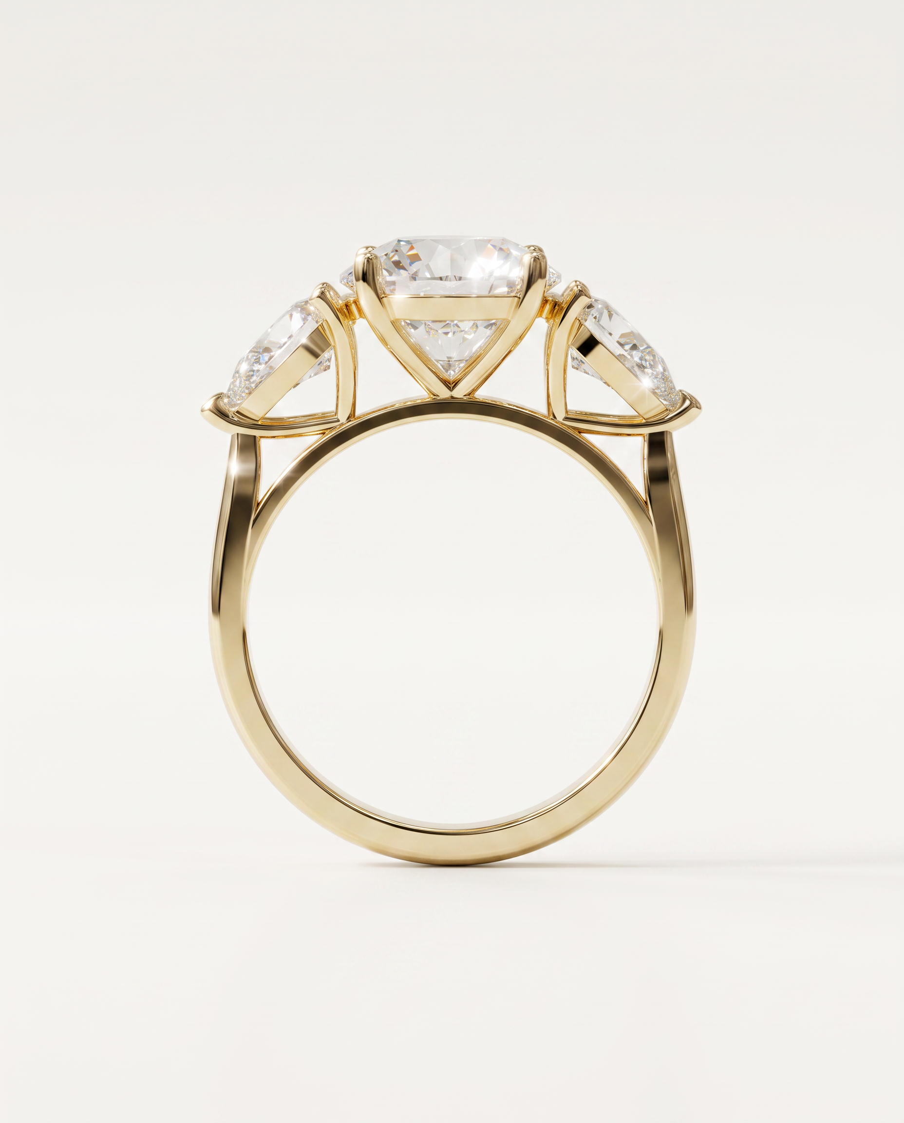 3 to 5 Carat Lab Grown Diamond Engagement Ring – Round Cut Three Stone | Cecelia