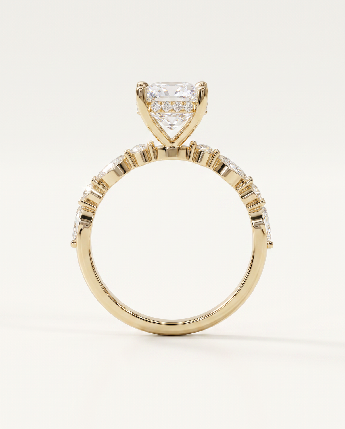 1 to 2.5 Carat Lab Grown Diamond Engagement Ring – Cushion Cut Hidden Halo | Rosalie