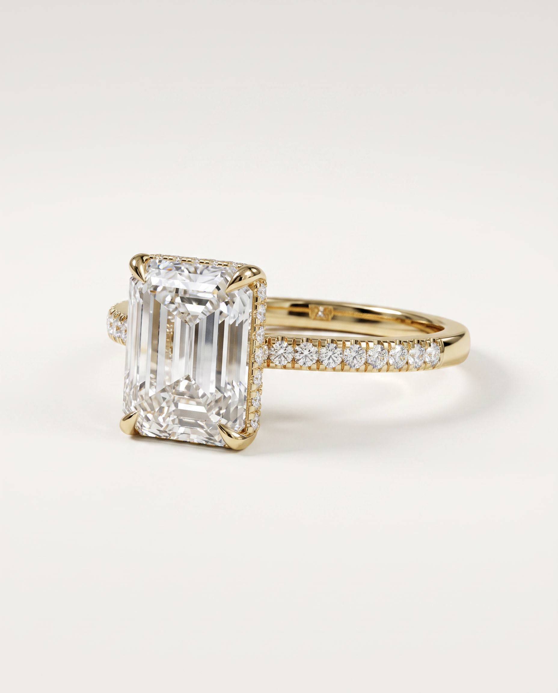 2.5 Carat Lab Grown Diamond Engagement Ring – Emerald Cut Hidden Halo | Siena - Engagement Ring