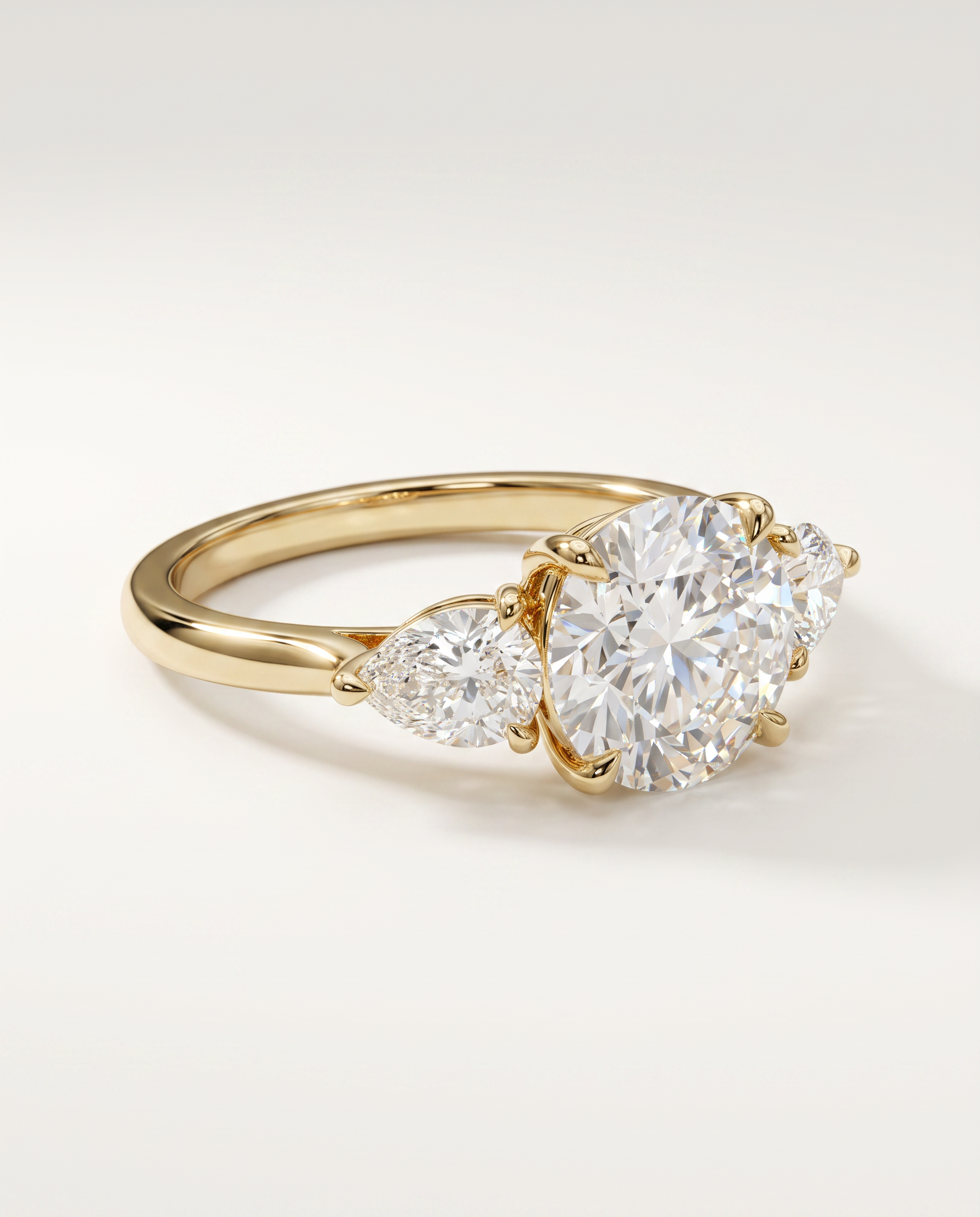 3 to 5 Carat Lab Grown Diamond Engagement Ring – Round Cut Three Stone | Cecelia