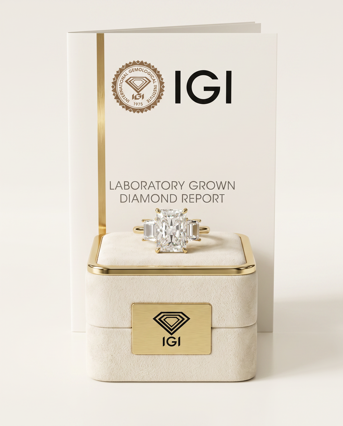 2 to 7 Carat Lab Grown Diamond Engagement Ring – Radiant Cut Three Stone | Aurelia