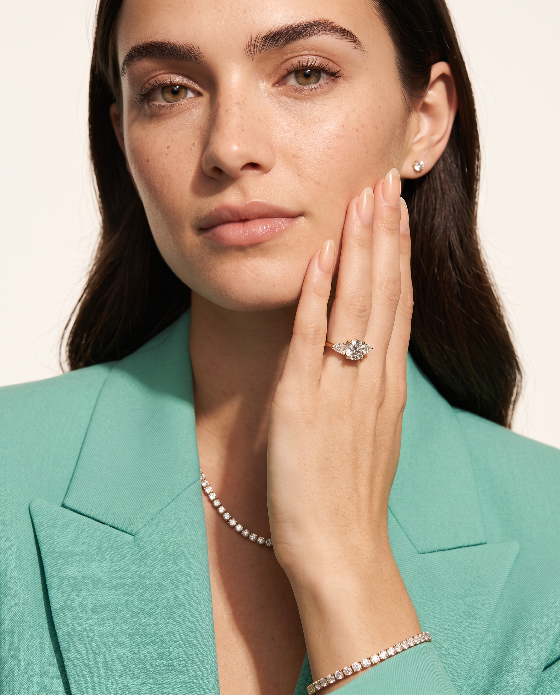 3 to 5 Carat Lab Grown Diamond Engagement Ring – Round Cut Three Stone | Cecelia