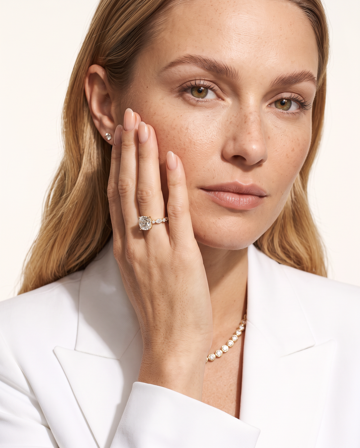 1 to 2.5 Carat Lab Grown Diamond Engagement Ring – Cushion Cut Hidden Halo | Rosalie