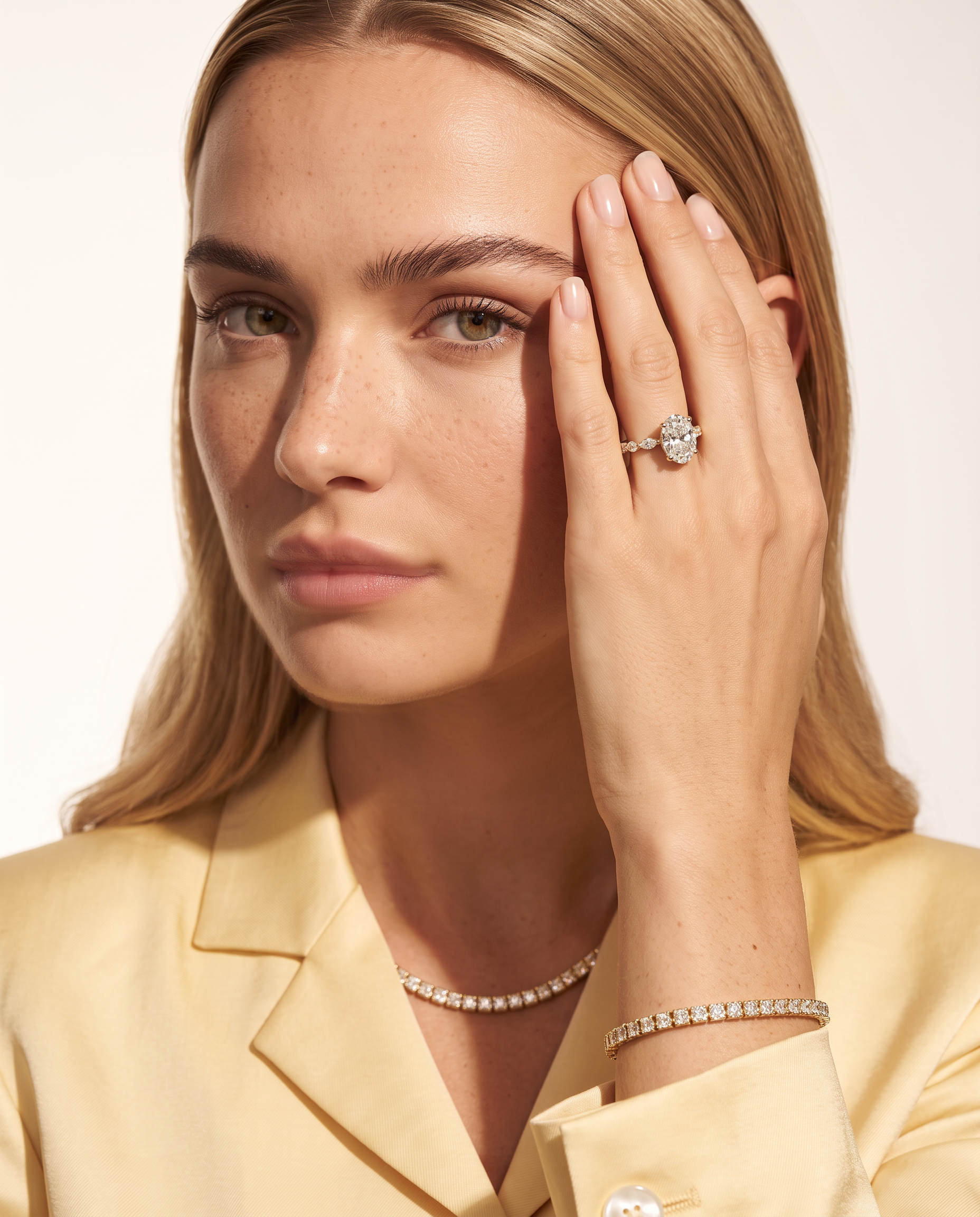 2 to 4 Carat Lab Grown Diamond Engagement Ring – Oval Cut Hidden Halo | Odette