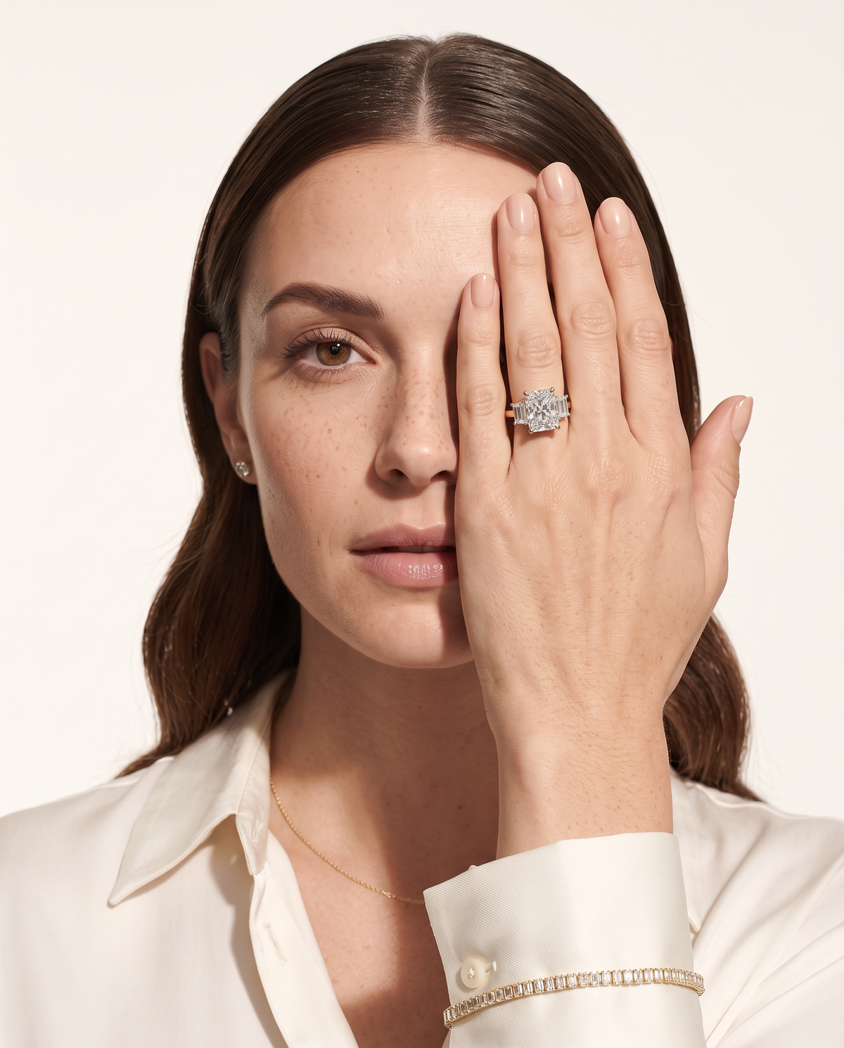 2 to 7 Carat Lab Grown Diamond Engagement Ring – Radiant Cut Three Stone | Aurelia